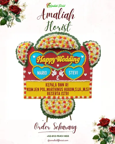 Karangan Papan Bunga Pernikahan duri utara